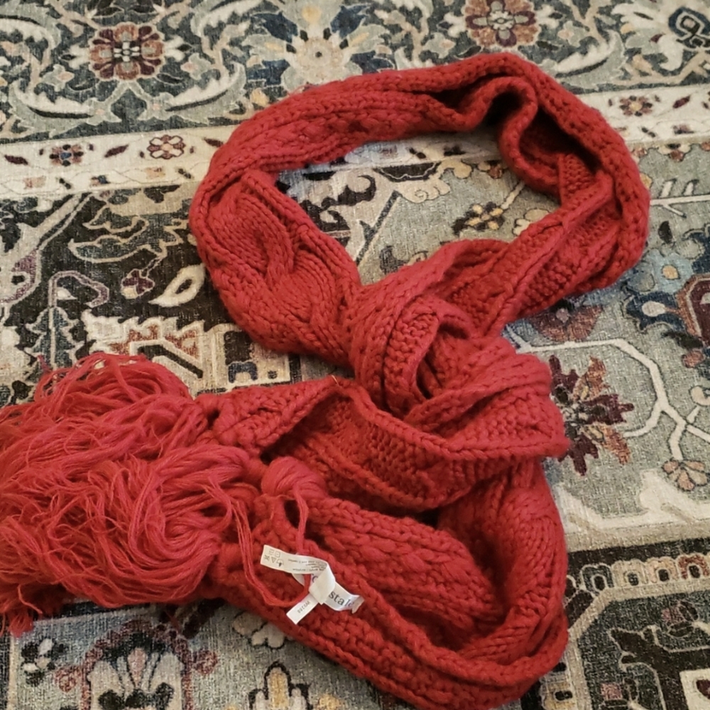 2/$15 Red Knitted Scarf